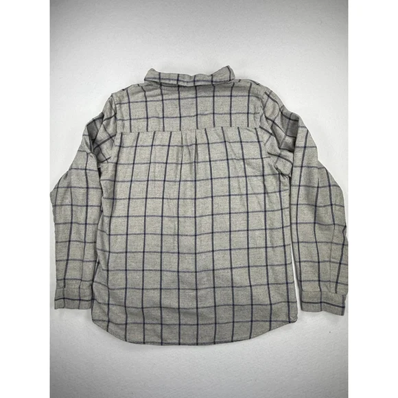 Madewell Women’s Medium Gray Plaid Cotton Wool Flannel Shirt Jacket - Picture 2 of 6